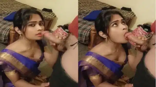 Fsiblog Mallu Blowjob Girl Shows Off Her Cleavage in a Saree