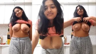 Fsiblog Opened Her Big BOOBS In The Kitchen